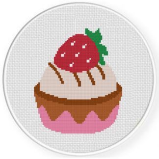 Strawberry Choco Tart Cross Stitch Pattern
