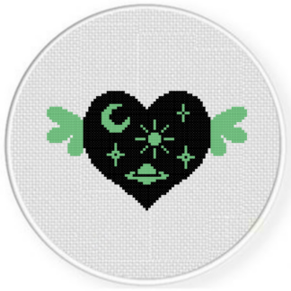 Astral Heart Wings Cross Stitch Pattern