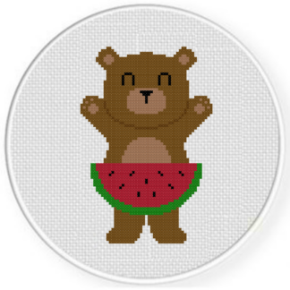 Watermelon Skirt Bear Cross Stitch Pattern