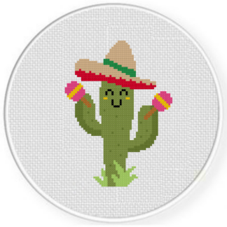 Mariachi Cactus Cross Stitch Pattern