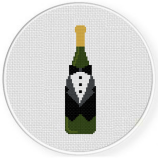 Champagne Groom Cross Stitch Pattern