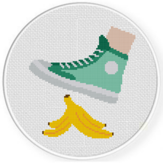 Slippin on Banana Cross Stitch Pattern