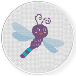 Kawaii Dragonfly Cross Stitch Pattern