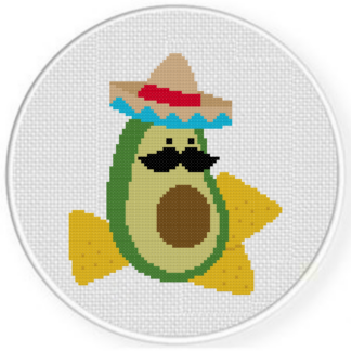 Senior Avocado Cross Stitch Pattern