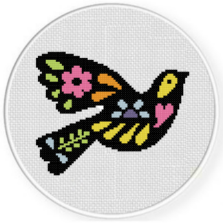 Sugar Skull Bird Cross Stitch Pattern