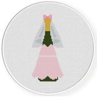 Champagne Bride Cross Stitch Pattern