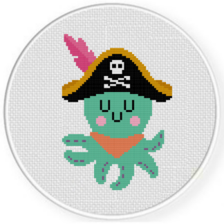 Captain Pirate Octopus Cross Stitch Pattern