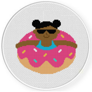 Donut Floatie Girl Cross Stitch Pattern