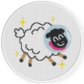 Space Sheep Cross Stitch Pattern