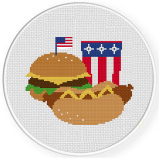 July 4th Party Foods Cross Stitch Pattern