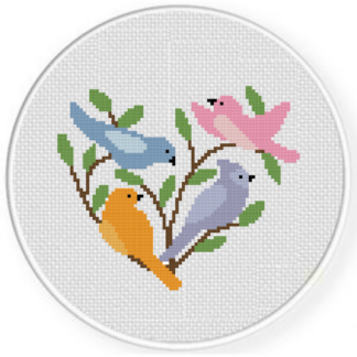 Heart of Birds Cross Stitch Pattern