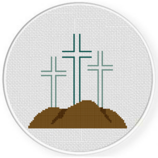 Three Crosses on a Hill Cross Stitch Pattern