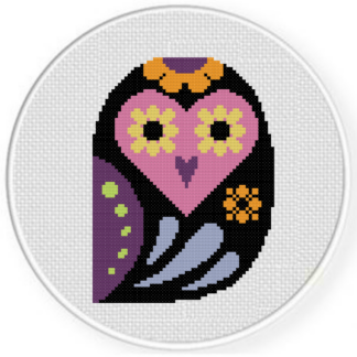 Sugar Skull Owl Cross Stitch Pattern