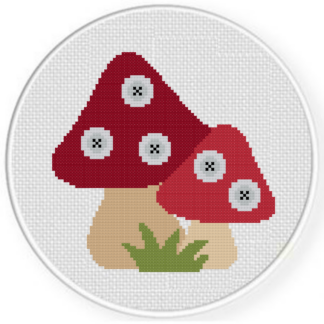 Button Mushrooms Cross Stitch Pattern