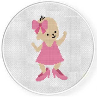 Dress Up Baby Girl Cross Stitch Pattern