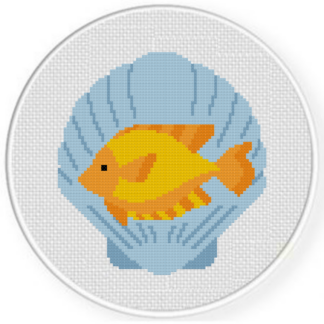 Scallop and Fish Cross Stitch Pattern