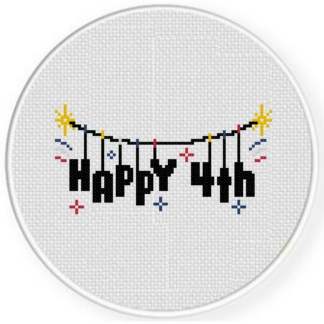 Happy 4th Clothesline Cross Stitch Pattern
