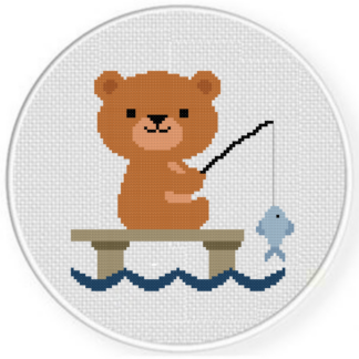 Fishing Bear Cross Stitch Pattern