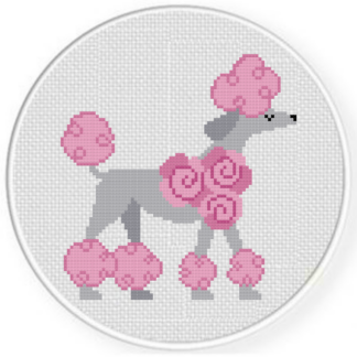 French Rose Poodle Cross Stitch Pattern