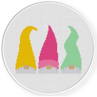 Peekaboo Gnome Trio Cross Stitch Pattern