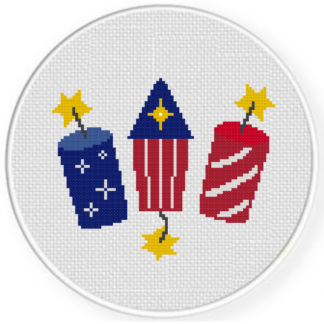 Fire Cracker Trio Cross Stitch Pattern