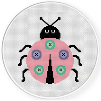 Button Ladybug Cross Stitch Pattern