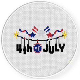 4th of July Clothesline Cross Stitch Pattern