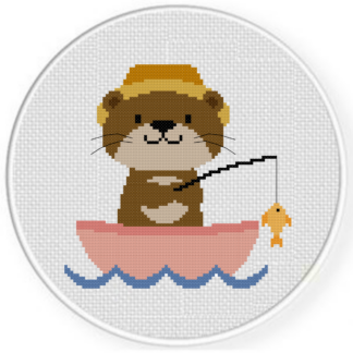 Fishing Otter Cross Stitch Pattern