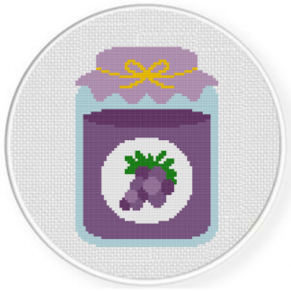 Grape Jam Jar Cross Stitch Pattern
