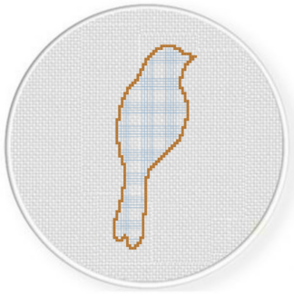 Blue Bird Gingham Cross Stitch Pattern