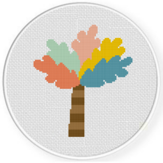 Summer Palm Tree Cross Stitch Pattern