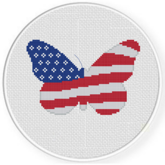 Patriotic Butterfly Cross Stitch Pattern