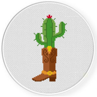 Cactus Cowboy Boots Cross Stitch Pattern