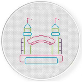 Neon Bounce House Cross Stitch Pattern