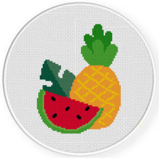 Tropical Fruits Cross Stitch Pattern