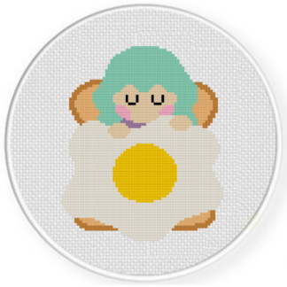 Sleeping on Egg Toast Cross Stitch Pattern