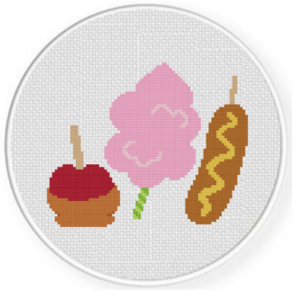 Fair Foods on a Stick Cross Stitch Pattern