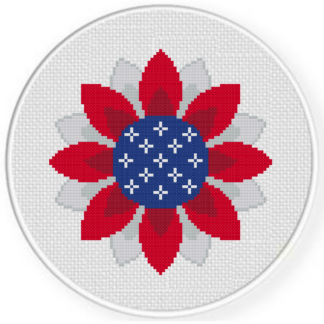 Patriotic Flower Cross Stitch Pattern