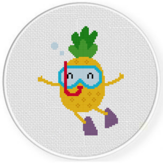 Scuba Pineapple Cross Stitch Pattern