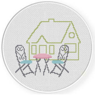 Cottage Table and Chairs Cross Stitch Pattern