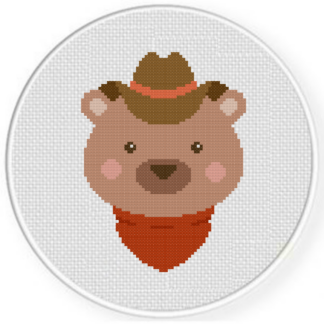 Cowboy Bear Cross Stitch Pattern