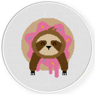 Donut Hole Sloth Cross Stitch Pattern
