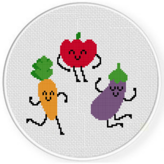 Party Veggies Cross Stitch Pattern