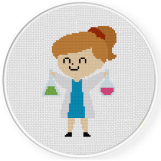 Scientist Kid Cross Stitch Pattern