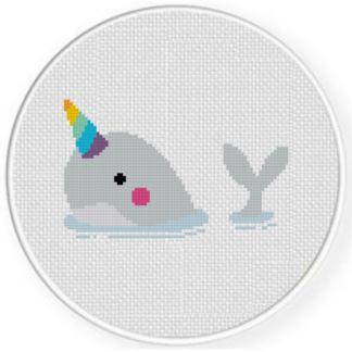 Colorful Narwhal Cross Stitch Pattern