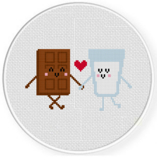 Chocolate and Milk Love Cross Stitch Pattern