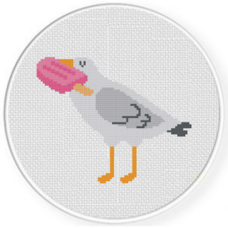 Seagull with Popsicle Cross Stitch Pattern