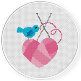 Knitting Blue Bird Cross Stitch Pattern