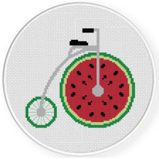 Watermelon Penny Farthing Cross Stitch Pattern