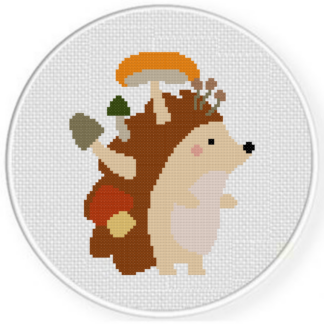 Mushroom Hedgehog Cross Stitch Pattern